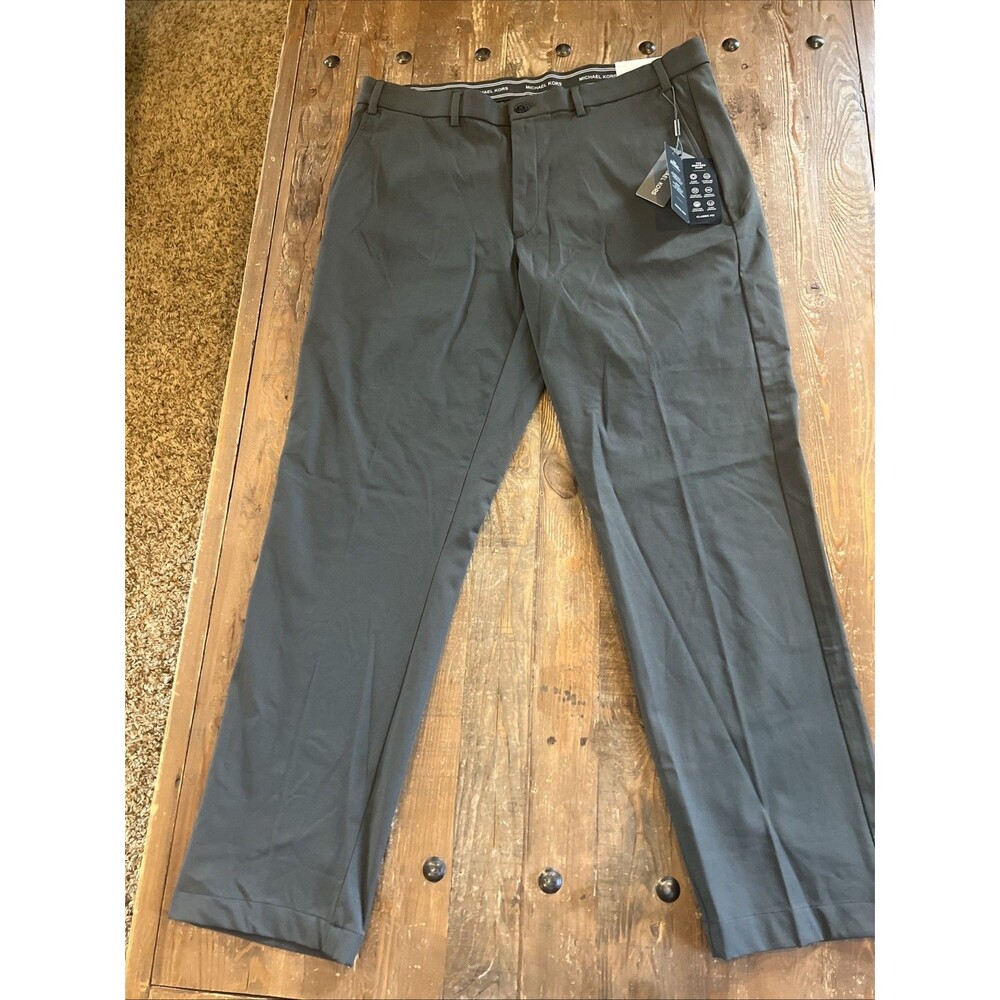 Michael Kors Men's Bedford Stretch Pant Classic Fit Army Green Size 36x30 NWT